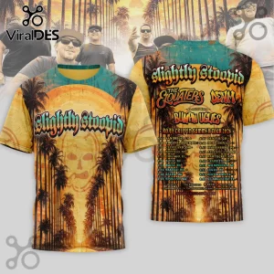 Slightly Stoopid Summer Tour Skull Palm Tree Graphic 3D T-Shirt