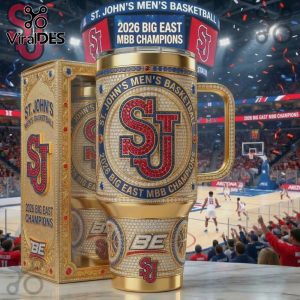 St. John’s Red Storm 2026 Champions Sparkly Handle Tumbler