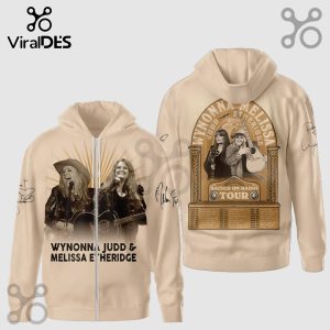 Tan zip hoodie with Wynonna Judd & Melissa Etheridge tour dates! Features artist photos and signatures!