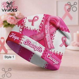 Breast Cancer Awareness Hope Strength Courage Premium Beanie Hat