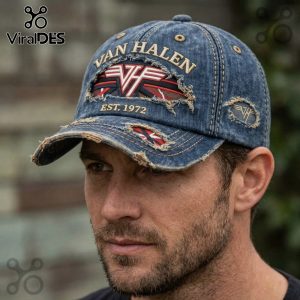 Van Halen Est. 1972 Distressed Denim Baseball Cap