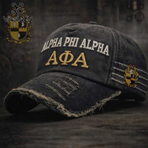 Alpha Phi Alpha Fraternity Distressed Embroidered Fashion Dad Hat