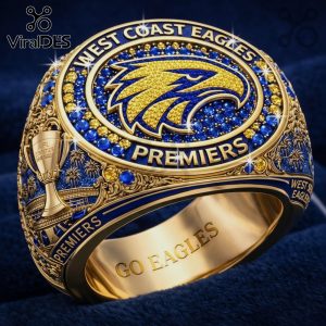West Coast Eagles Premiers Commemorative 3D Gemstone Encrusted Championship Ring