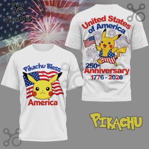 Pikachu United States of America 250th Anniversary Patriotic T-Shirt