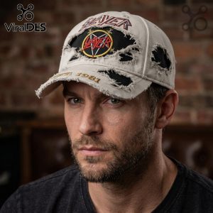 Slayer Heavy Metal Distressed Logo Premium Rock Band Baseball Cap