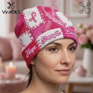 Breast Cancer Awareness Hope Strength Courage Premium Beanie Hat
