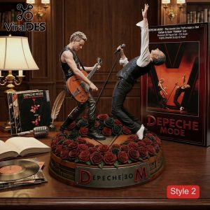 Depeche Mode statue featuring Gahan & Gore. 'Violator' Era. 1/6 scale, highly detailed sculpt. Roses on base. Brown, black, red tones.!