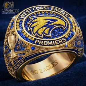West Coast Eagles Premiers Commemorative 3D Gemstone Encrusted Championship Ring