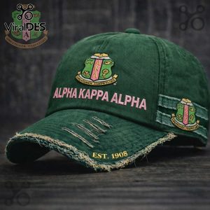 Alpha Kappa Alpha AKA Sorority Est.1908 Distressed Baseball Cap
