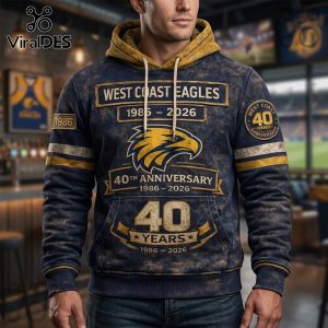 West Coast Eagles 40th Anniversary Premium Graphic Hoodie