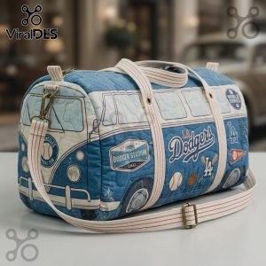 Dodgers Retro Quilted Van Design Sports Team Travel Duffle Bag