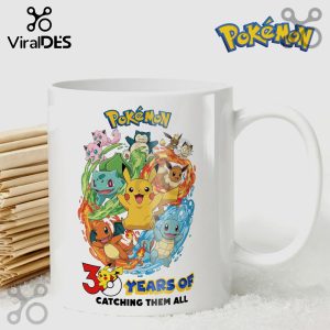 Pokemon 30th Anniversary Catching Them All Graphic Novelty Coffee Mug