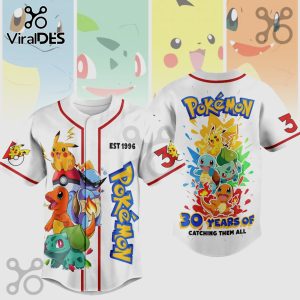 Pokemon 30th Anniversary Catch Them Baseball Jersey