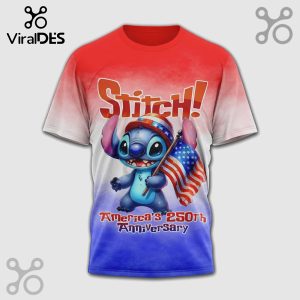 Stitch 4th of July America’s 250th Anniversary 3D Graphic T-Shirt