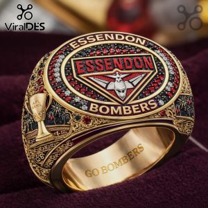 Essendon Bombers AFL Premium Commemorative Gold Plated Fan Ring