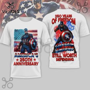 Captain America 250th Anniversary 3D Graphic Print T-Shirt
