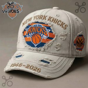 New York Knicks 1946-2026 Anniversary Distressed Vintage Baseball Cap
