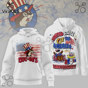 Buc-ee’s 250th Anniversary Patriotic Beaver USA Graphic White Hoodie
