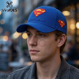 Superman Logo 3D Embroidered Superhero Fan Apparel Fashion Baseball Cap