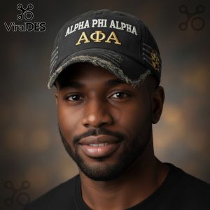 Alpha Phi Alpha Fraternity Distressed Embroidered Fashion Dad Hat