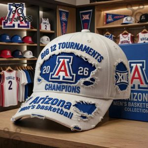 Arizona Wildcats 2026 Big 12 Tournament Champions Distressed Cap