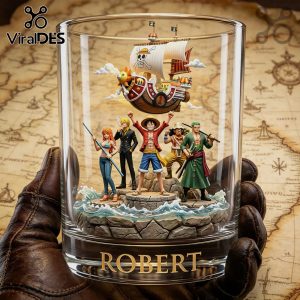 One Piece Adventure Crew Personalized 3D Whiskey Glass