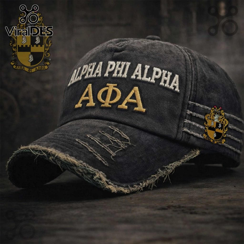 Alpha Phi Alpha Fraternity Distressed Embroidered Fashion Dad Hat