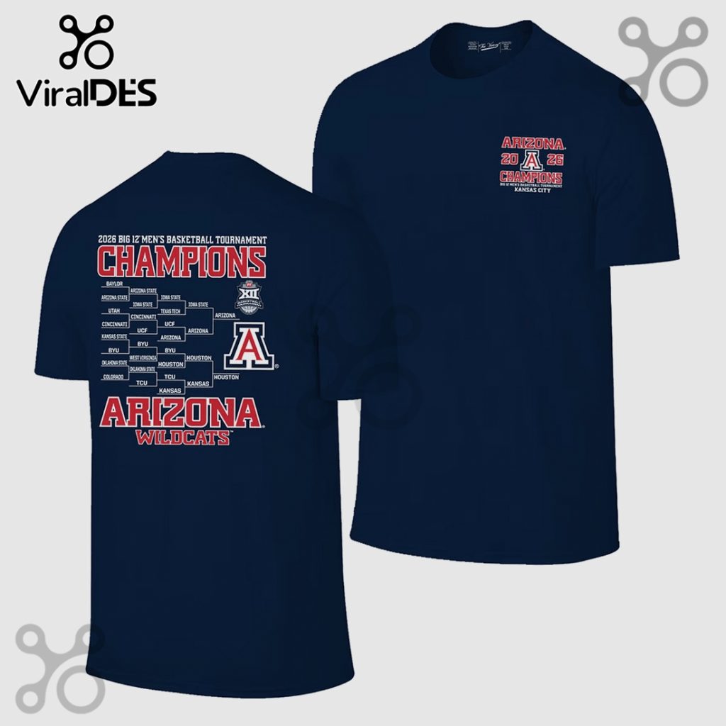Arizona Wildcats 2026 Big 12 Champions Tournament Graphic T-Shirt