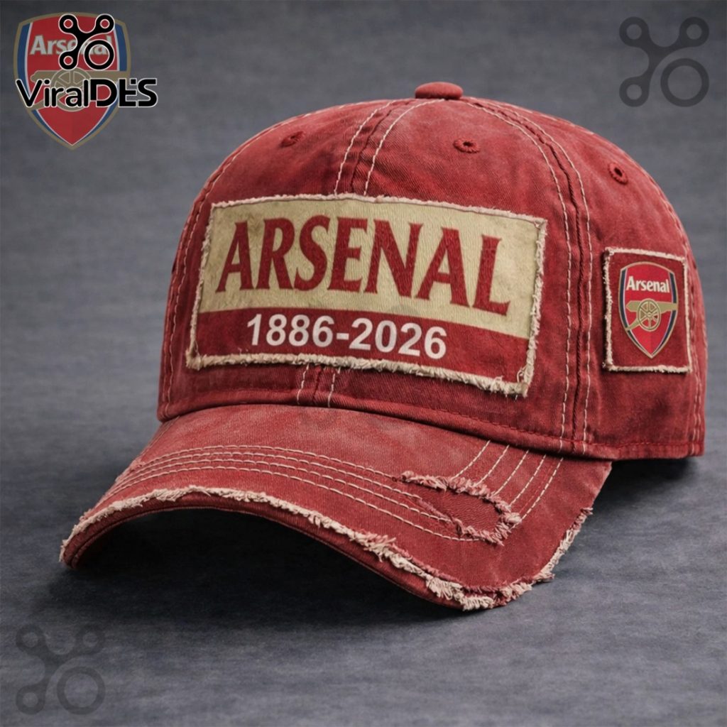 Arsenal 1886-2026 Anniversary Distressed Embroidered Baseball Cap