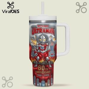 Ultraman 60th Anniversary stainless steel tumbler; Richard; red, silver and white!