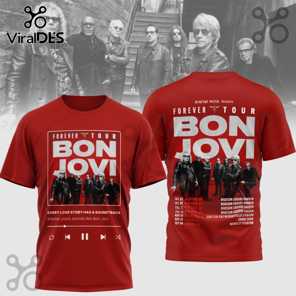 Bon Jovi Forever Tour Graphic T-Shirt Bon Jovi Forever Tour Graphic T-Shirt