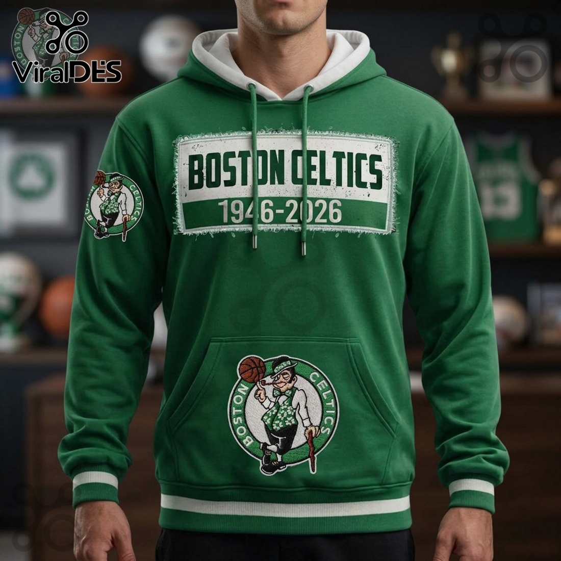 Boston Celtics 1946-2026 Anniversary Premium Fan Apparel Hoodie Boston Celtics 1946-2026 Anniversary Premium Fan Apparel Hoodie