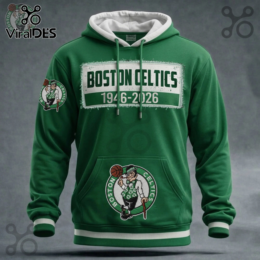 Boston Celtics 1946-2026 Anniversary Premium Fan Apparel Hoodie Boston Celtics 1946-2026 Anniversary Premium Fan Apparel Hoodie