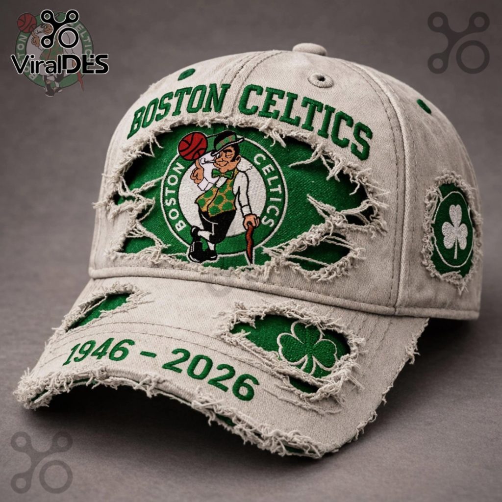 Boston Celtics 1946-2026 Commemorative Distressed Vintage Baseball Cap
