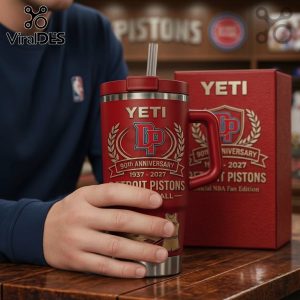 Detroit Pistons 90th Anniversary NBA Official Fan Edition Premium Tumbler