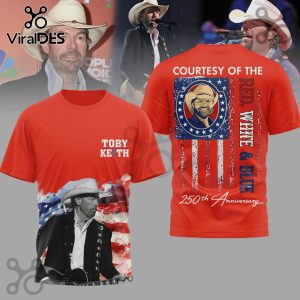 Toby Keith 250th Anniversary Red White Blue USA Flag 3D Graphic T-Shirt