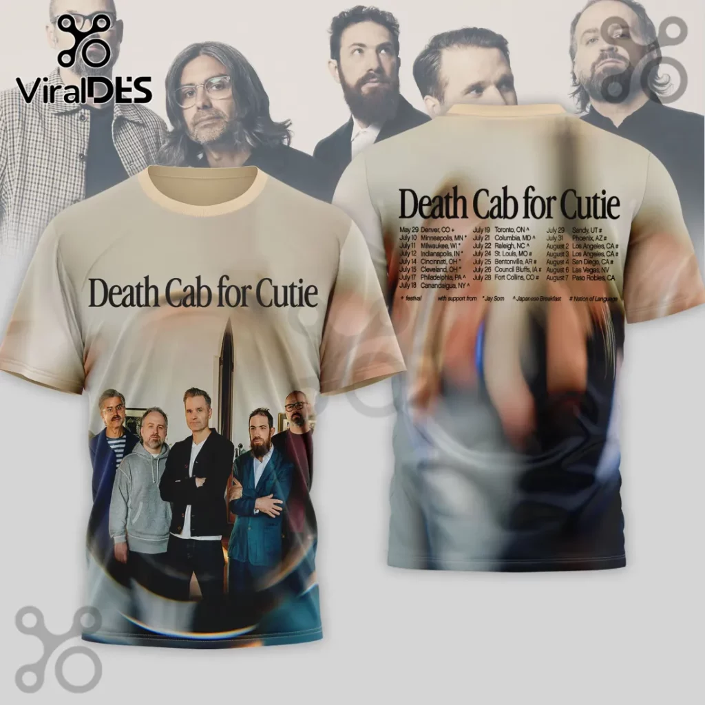 Death Cab for Cutie Concert Tour Dates All Over Print 3D T-Shirt