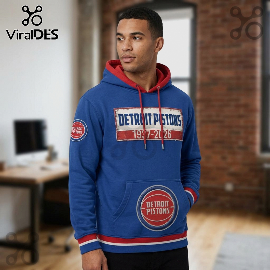Detroit Pistons 1937-2026 Commemorative Edition Premium Hoodie Detroit Pistons 1937-2026 Commemorative Edition Premium Hoodie