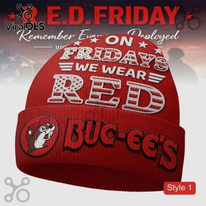 Buc-ee’s RED Friday Remember Everyone Deployed Beanie Hat