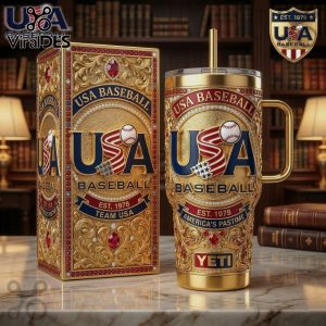 USA Baseball 1978 America’s Pastime Gold Premium Handle Tumbler