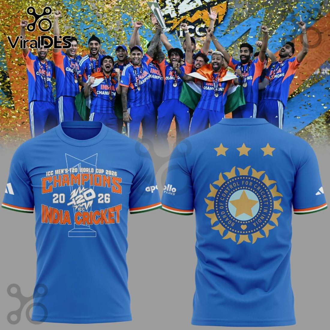 India Cricket Champions 2026 T20 World Cup Commemorative Shirt India Cricket Champions 2026 T20 World Cup Commemorative Shirt