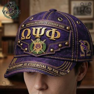Omega Psi Phi Founded 1911 Friendship Premium Embroidered Cap