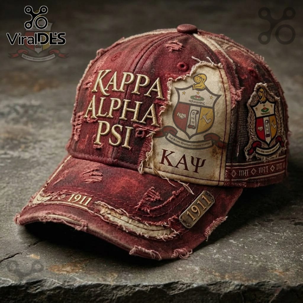 Kappa Alpha Psi Fraternity 1911 Distressed Heritage Crest Baseball Cap