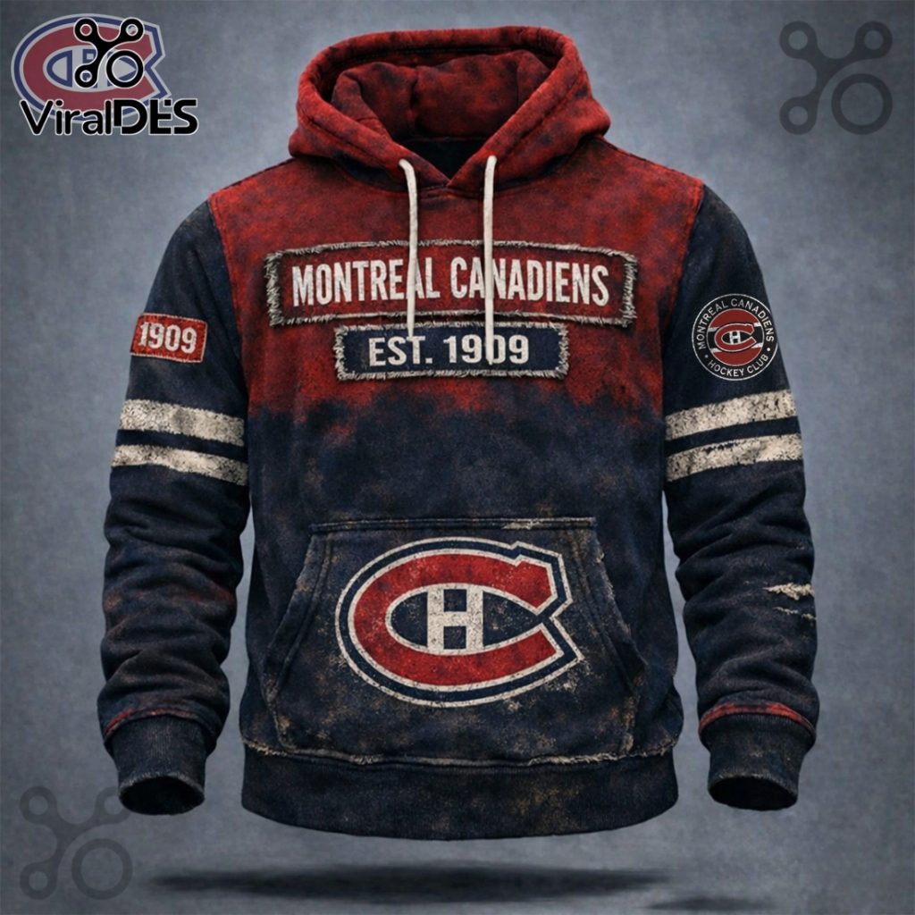 Montreal Canadiens Hockey Vintage Graphic Pullover Hoodie