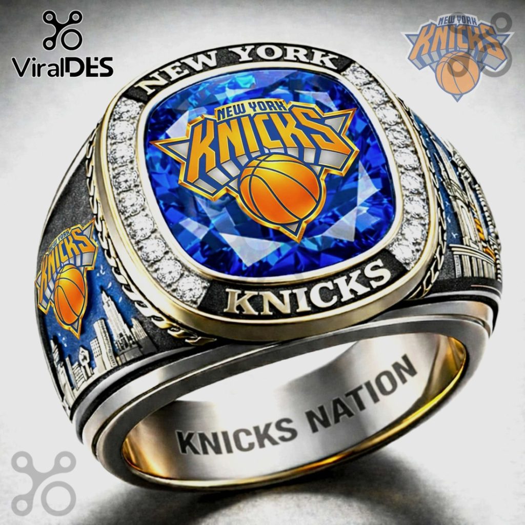 New York Knicks Championship Ring – Gemstone Team Logo NBA Fan Jewelry