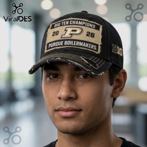 Purdue Boilermakers 2026 Big Ten Champions Distressed Adjustable Cap