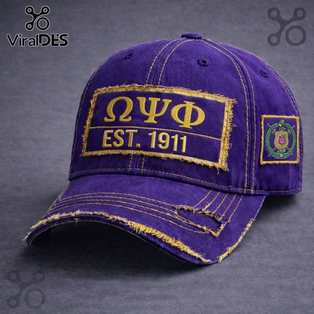 Omega Psi Phi Est 1911 Fraternity Distressed Vintage Dad Hat