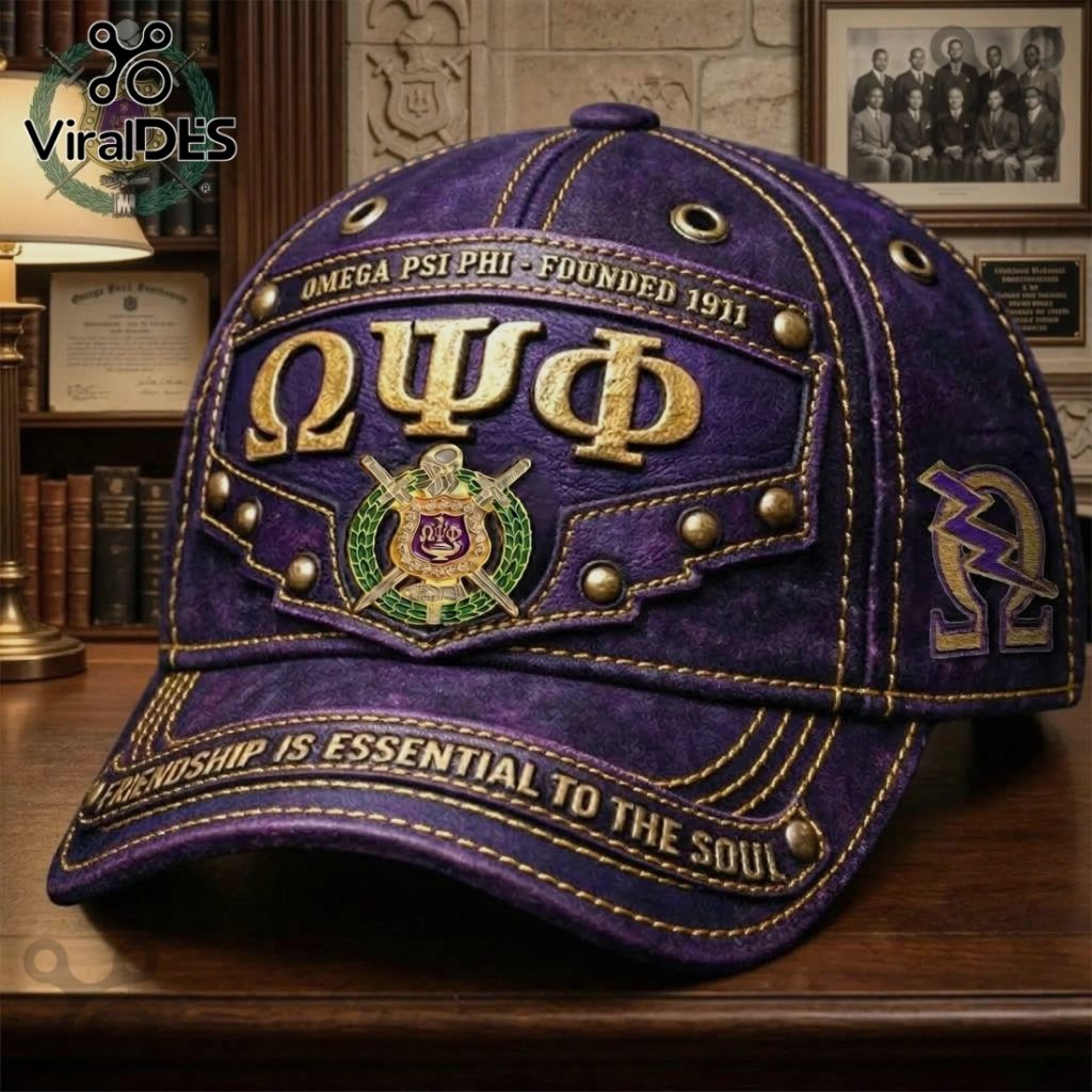 Omega Psi Phi Founded 1911 Friendship Premium Embroidered Cap