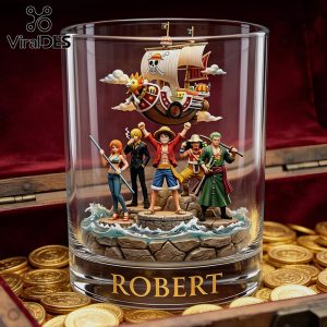 One Piece Adventure Crew Personalized 3D Whiskey Glass