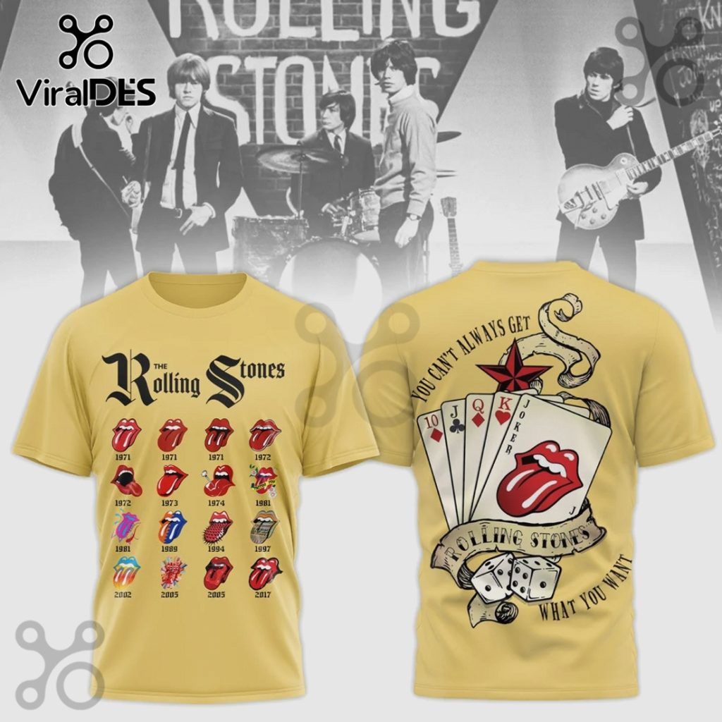 Rolling Stones Vintage Lips Graphic Premium 3D Design T-Shirt